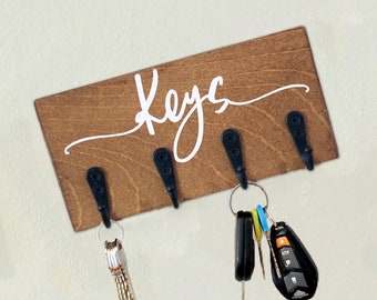 Key Holder Sign, Key Hooks Wall, Key Hanger, Key Rack, Home Sweet Home Sign, Wall Decor