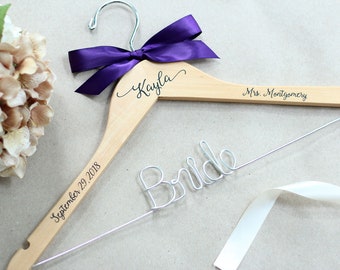 Wedding Hanger, Bride Hanger, Personalized Hangers, Bridal Hanger, Mrs Hanger, Custom Wire Hanger, Bride Decal