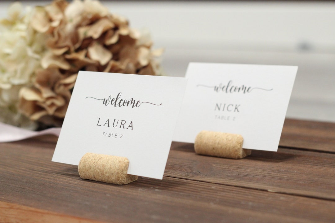 Wine Cork Place Card Holders, Plain Corks for Weddings, Set of 10 ...