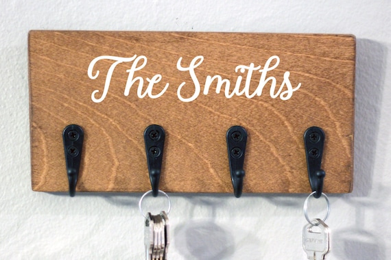 ランキングや新製品 Key Personalized Sign, Holder Key Hook, Home Name, Family 小物