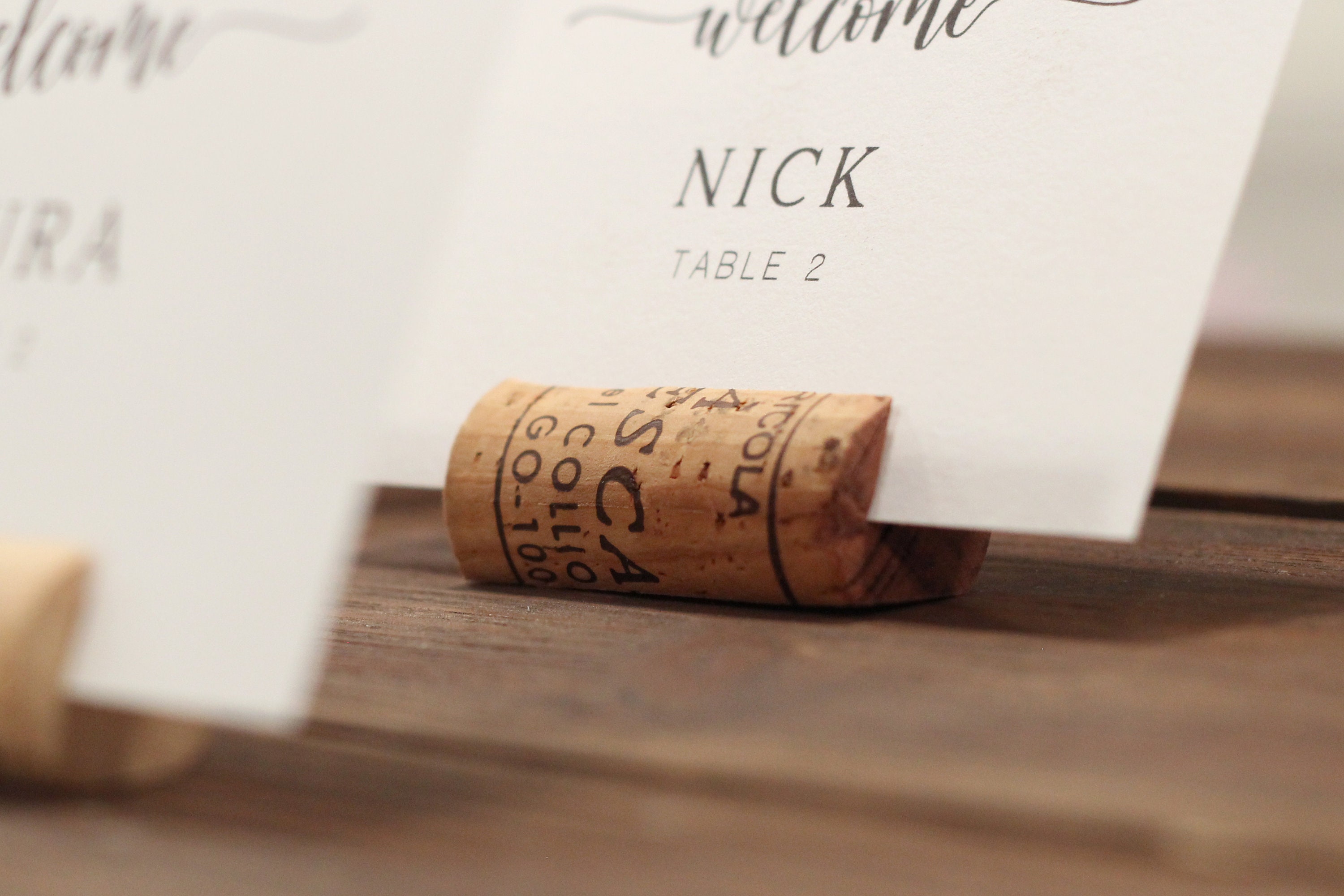 Wine Cork Place Card Holders, Stamped Corks for Weddings, Set of 10 ...