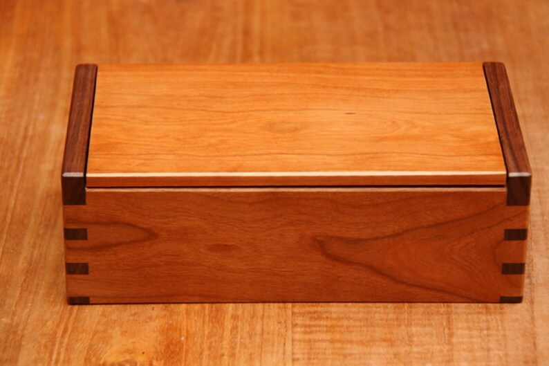 Wooden jewellery box hidden hinge Etsy