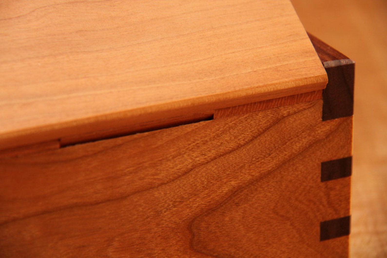 Wooden jewellery box hidden hinge Etsy