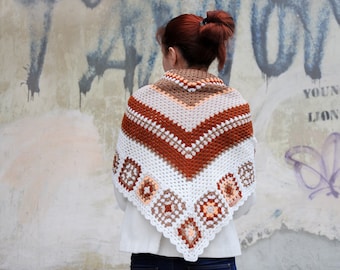 Granny Square Scarf Pattern — Trendy Crochet Bandana Pattern (PDF)