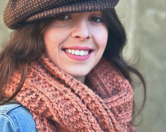Easy scarf knitting pattern, unisex knit scarf with fringe, scarf tutorial for beginners bulky scarf pattern, DIY Christmas gifts for women