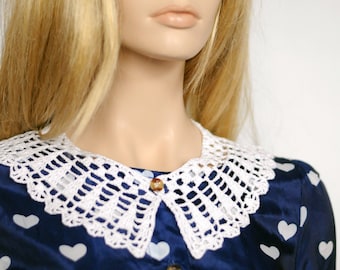 Patrón de cuello de encaje a crochet: Peter Pan, estilo cottagecore (PDF)