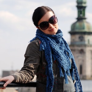 Triangular scarf pattern PDF Crochet shawlette pattern Triangle shawl crochet pattern Bandana scarf Crochet kerchief Fringe shawl pattern