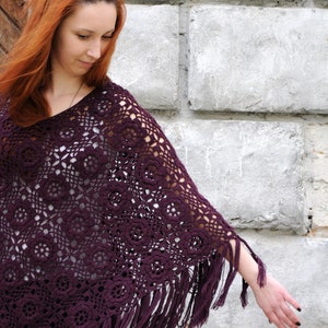 Crochet poncho pattern PDF Crochet cape women Crochet wrap pattern Boho shawl wrap Hippie crochet shawl pattern Bohemian crochet pattern
