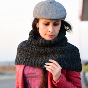 Knit turtleneck cowl cape pattern, knit shoulder warmer, knit turtleneck cape, womens knit cape pattern, easy knitting pattern, one size
