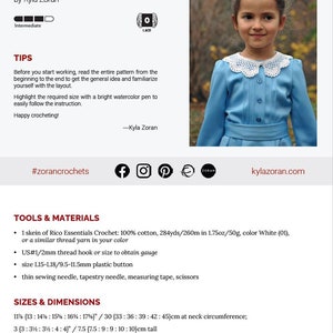 Puede incluir: Patr&oacute;n de cuello de crochet blanco con instrucciones para tejer un cuello. El patr&oacute;n incluye tallas para la circunferencia del cuello y la altura, as&iacute; como informaci&oacute;n sobre el calibre. El patr&oacute;n es para un nivel de habilidad intermedio.