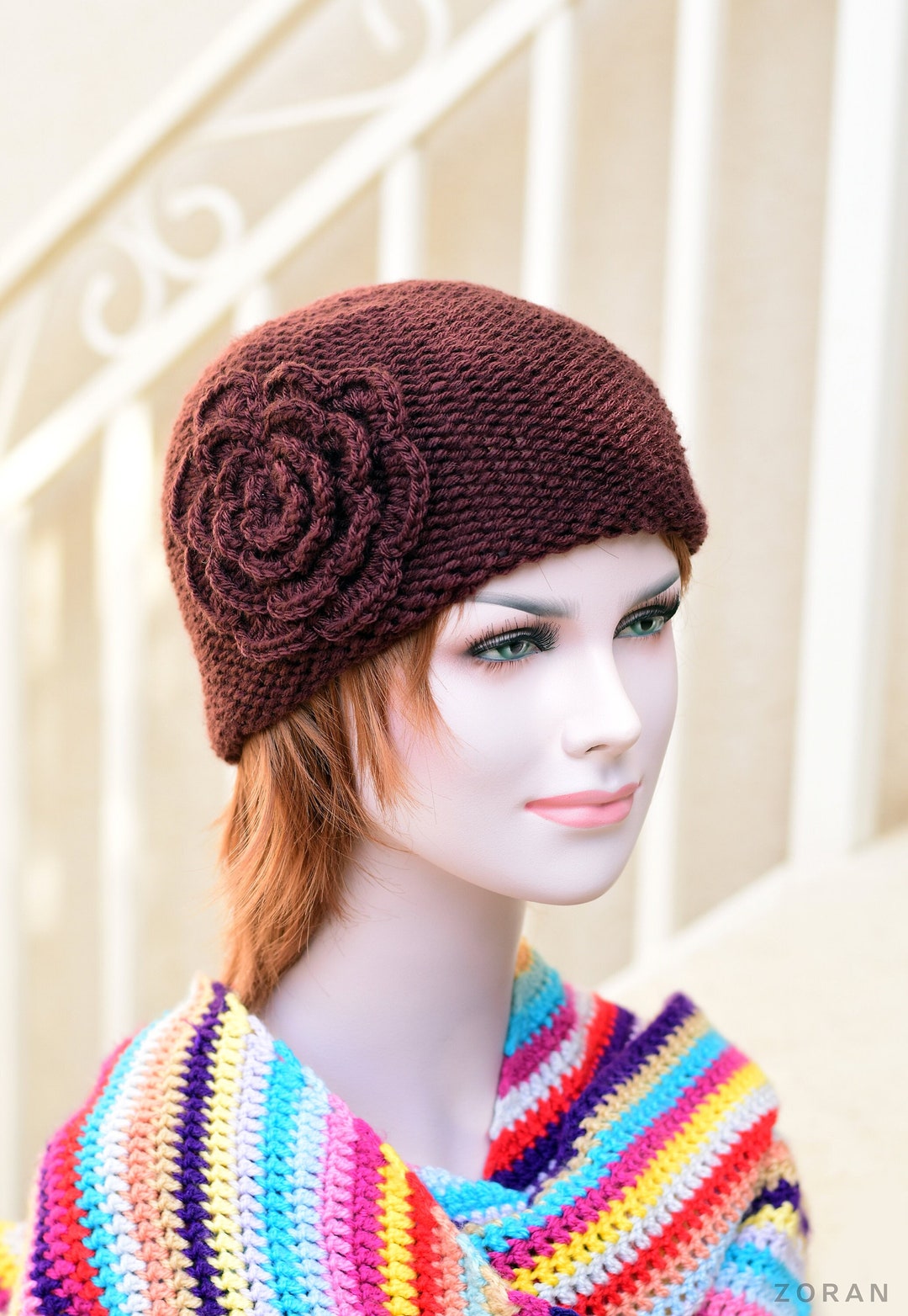 帽子 momentel Love Flower piercing beanie 帽子 momentel Love Flower piercing beanie MOMENTEL love knit