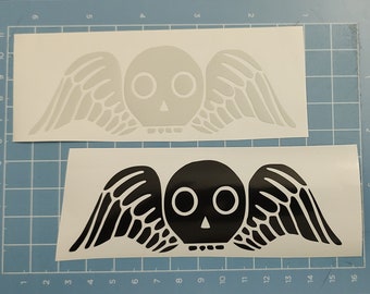 Winged Deaths Head Decal/ Memento Mori/ Taphophile Decal/ Colonial Tombstone Imagery