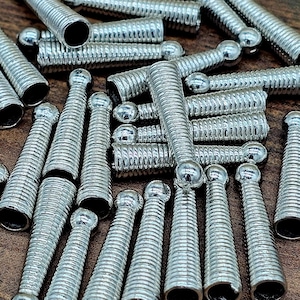 Vintage Heavy Weight Ribbed Silver Bolo Tips (10 Pieces)