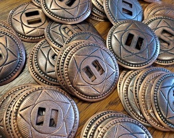 Antique Copper Star Conchos (10 pieces)