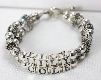 Mother's or Grandmother's Sterling Silver Mother's Day Bracelet (PLEASE see the description)