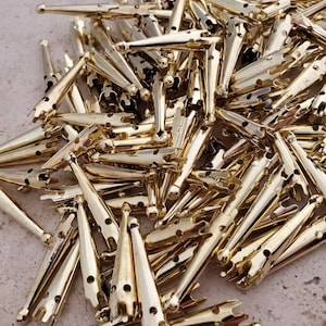 Shiny Gold 32mm Bolo Tips (10 Pieces)