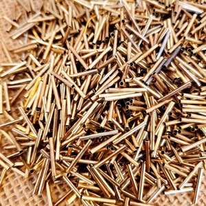 Shiny Gold 13mm Tube Beads (100 Pieces)