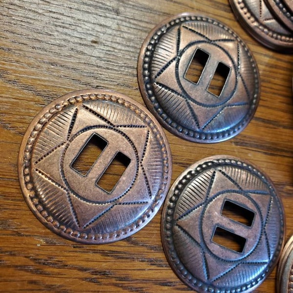 Antique Copper Star Conchos (10 pieces)