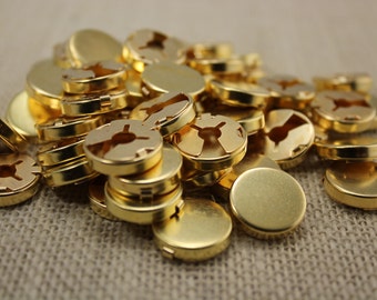 18mm  Brass Button Cover Findings (12 pieces)