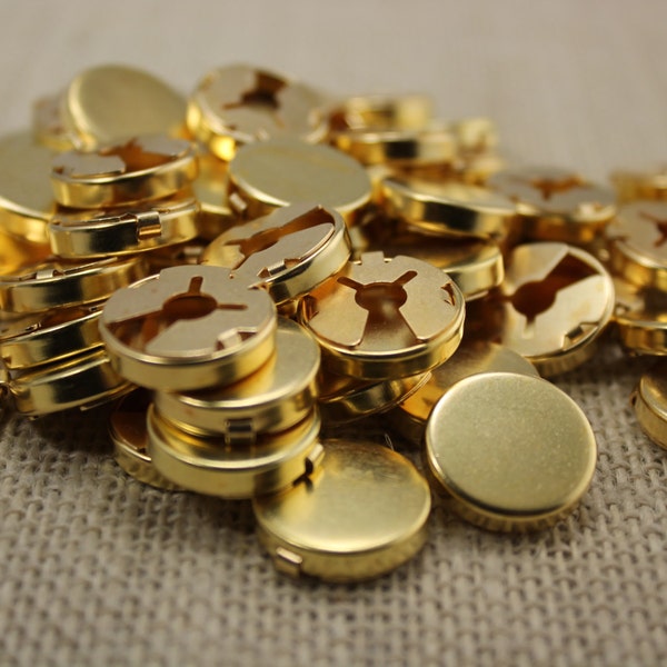 18mm  Brass Button Cover Findings (12 pieces)