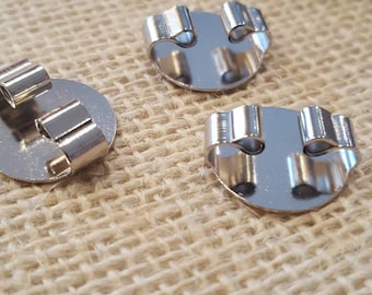 Bolo slides/backings Silver Tone. (10 pieces)