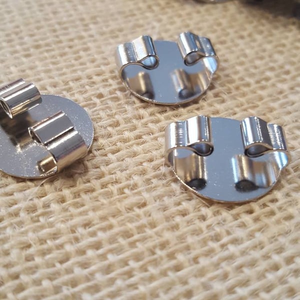 Bolo slides/backings Silver Tone. (10 pieces)