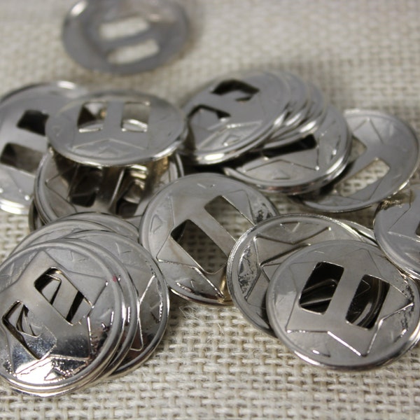 Vintage Silver Round Star Conchos (6 pieces or 20 pieces)