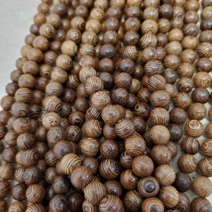 8mm Brown Wood Beads with Veins 50 pieces image 4