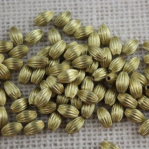 Raw Brass Gold Fluted Tube Bead (36 Pieces)