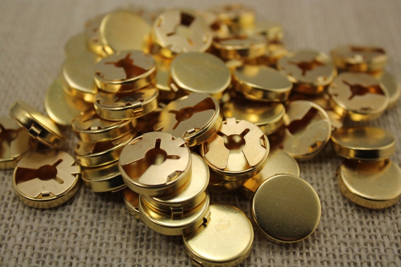18mm Brass Button Cover Findings 12 Pieces Etsy