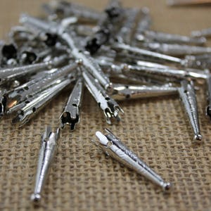 32mm Engraved Silver Bolo Tips (10 Pieces)