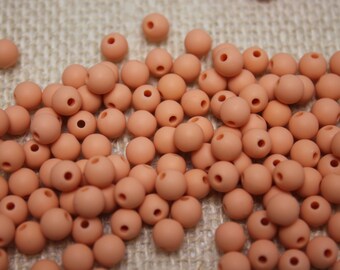 Vintage Soft Coral Resin 5mm Spacer Bead (60 Pieces)