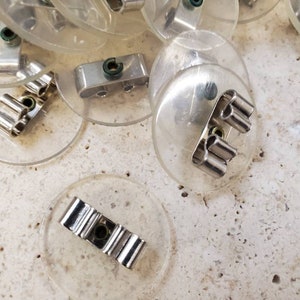 Plastic Backed Silver Bar Bolo Slides (10 pieces)
