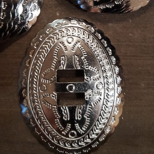 Silver Cheyenne Extra Large Engraved Concho 3 Screwback #SW-126