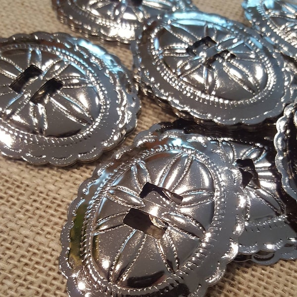 Large Oval Scalloped Conchos (6 Pieces) Special Price!