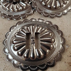 Extra Large Oval Scalloped 3x2.5  Conchos (4 Pieces)