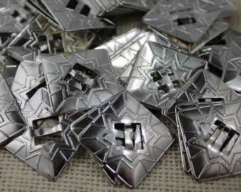 Silver Square Conchos (6 pieces or 20 pieces)