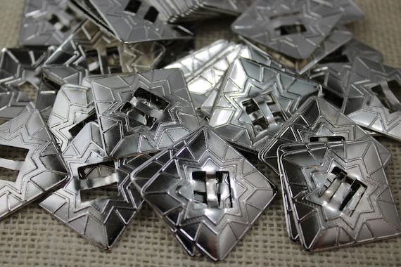 Silver Square Conchos (6 pieces or 20 pieces)
