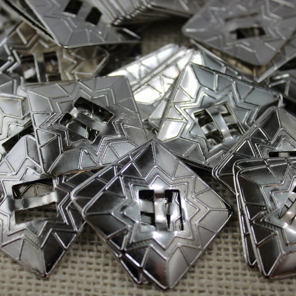 Silver Square Conchos (6 pieces or 20 pieces)