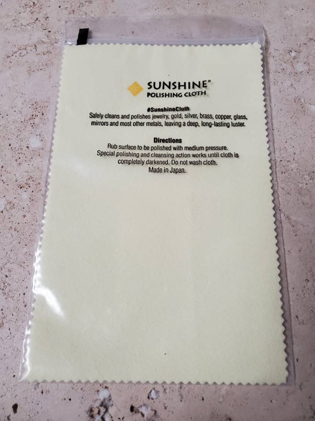 Sunshine 25 Polishing Cloths Jewelry Cleaner Tube Silver Brass Gold Copper
