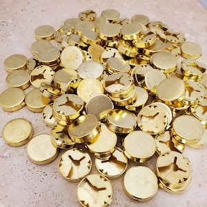 20mm Gold tone button covers. (12 pieces)