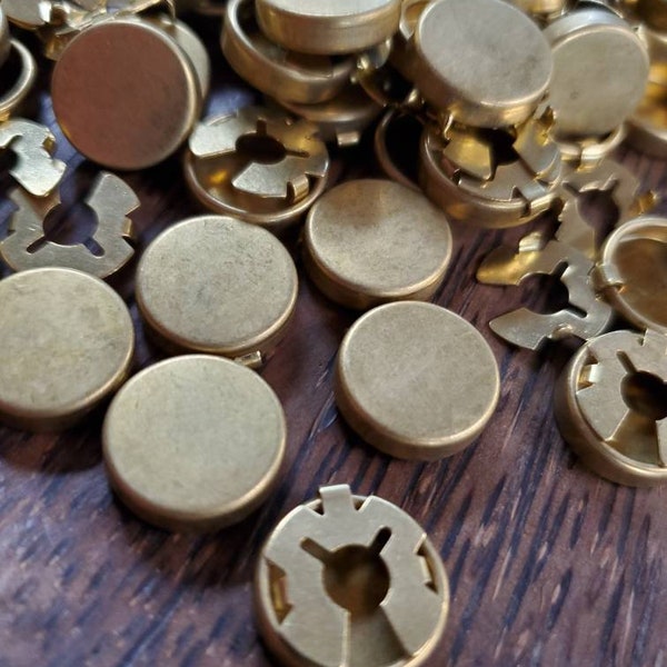 15mm Brass Button Cover Findings (12 pieces)