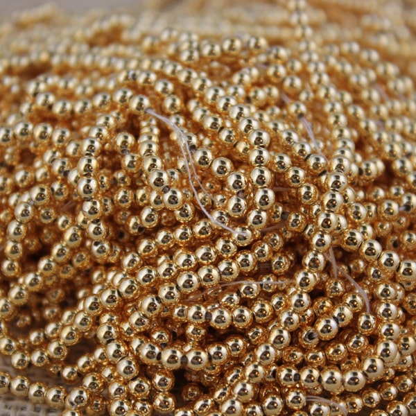 Gold 3mm Beads Excellent Quality (Made in Japan) (100 pieces)