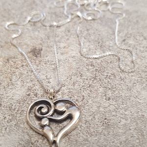 Sterling Silver Mother and Child Necklace Mother's Day Necklace