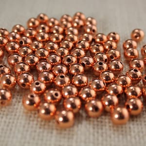 100% Pure Genuine Copper 8mm Copper Round Beads (36 Pieces)