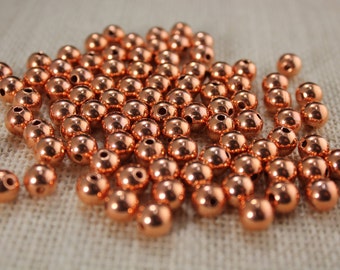 100% Pure Genuine Copper 8mm Copper Round Beads (36 Pieces)