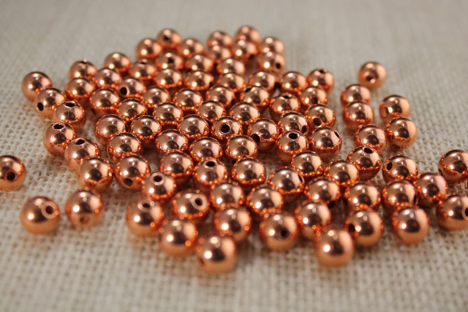 100% Pure Genuine Copper 8mm Copper Round Beads (36 Pieces)