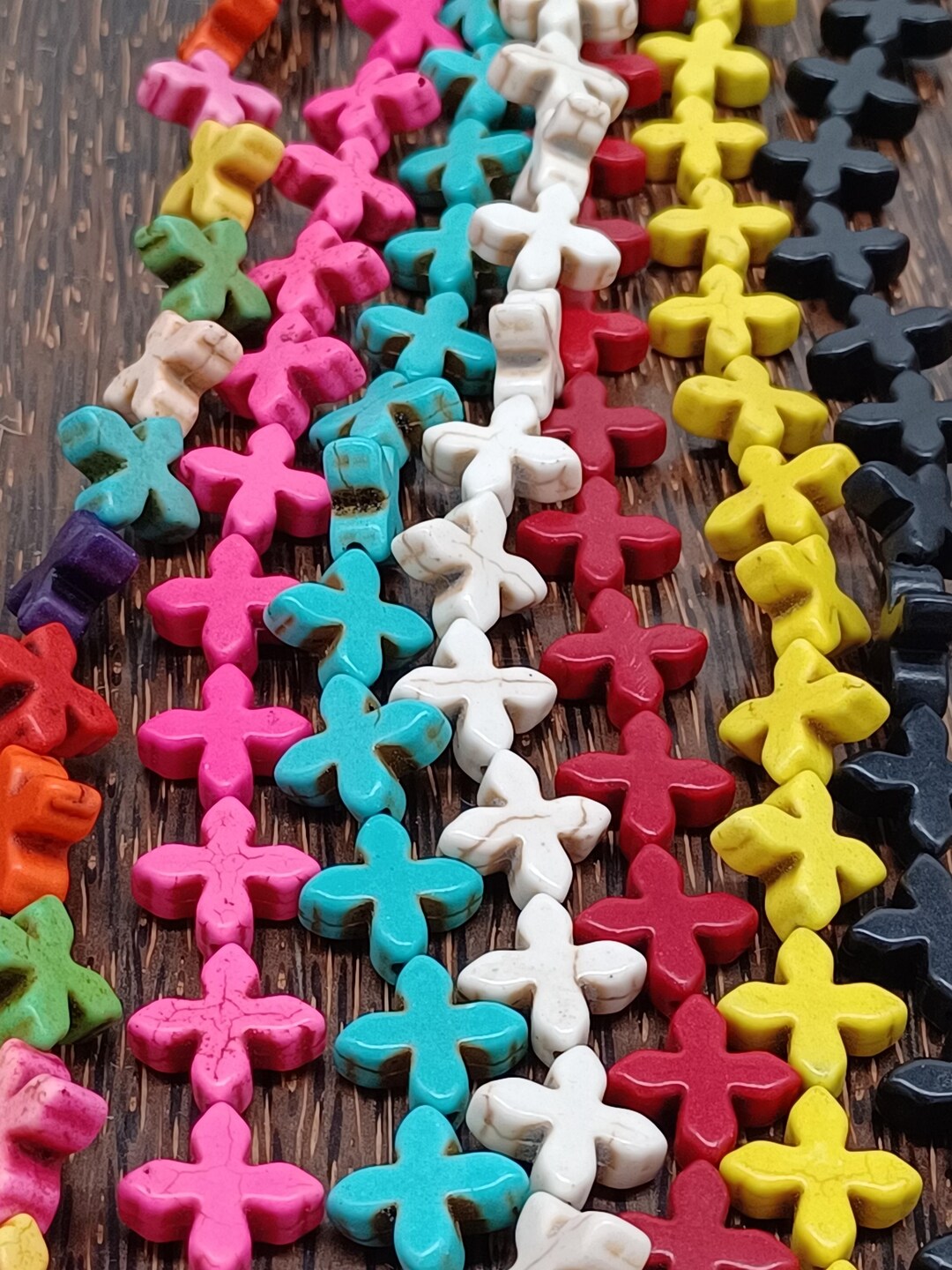 15mm Howlite Stone Cross Beads (1 Strand) (15'') - Etsy