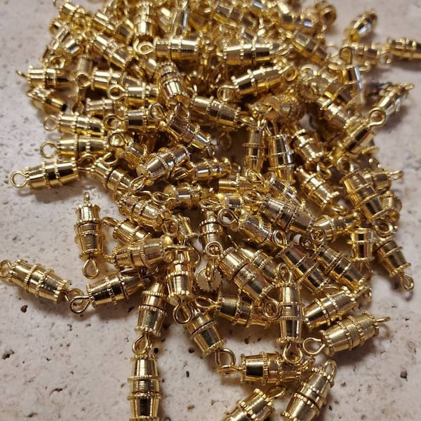 Gold Plated Barrel Clasp (10 Pieces)