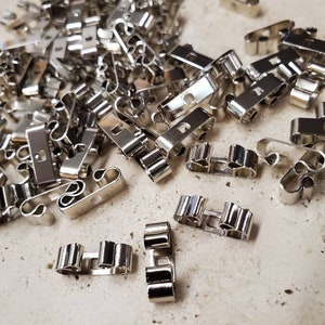 Bolo Slides/Connectors Bar Style Silver Tone (10 Pieces)